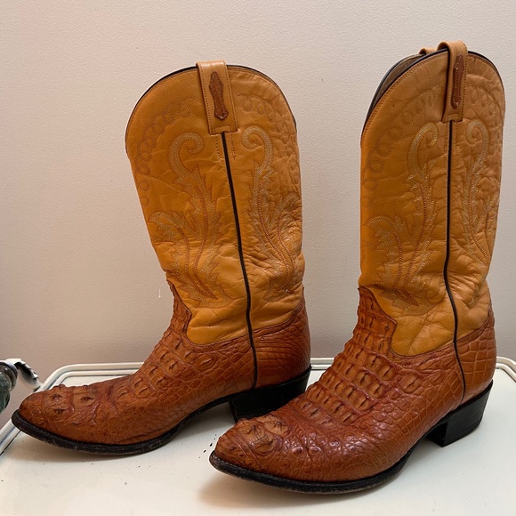 El General Other - EL GENERAL VINTAGE SIZE 11 WESTERN COWBOY ALLIGATOR SKIN BOOTS